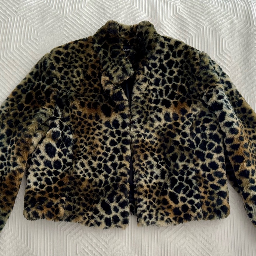 Donna Degnan Leopard Faux Fur Jacket